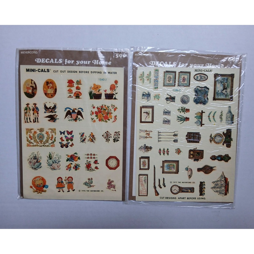 Vintage Meyercord Decals Lot of 2 Kitschy USA